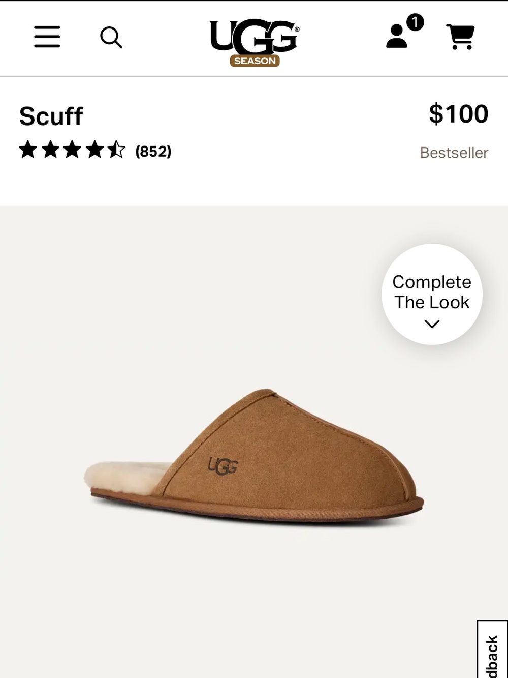 UGG Scuff Men's Slip-On Slipper — Chestnut Brown